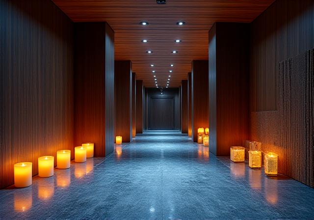 Aetheria Suites 水療中心入口的平靜氛圍